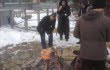 Visitors roast icewine-infused marshmellows at Flat Rock Cellars.