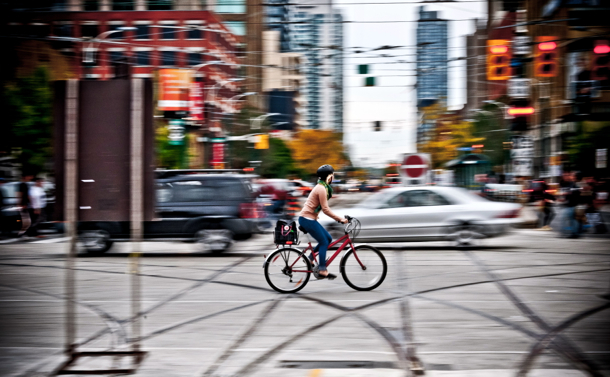 Cyclist - Queen & Spadina - Toronto