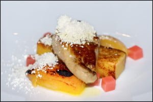 west-restaurant-seared-foie-gras-quince-bread-pudding