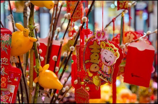 Items to celebrate the Chinese New Year can be found at the flower and gift fair at the Aberdeen Centre in Richmond. (Julia Pelish/Vacay.ca)