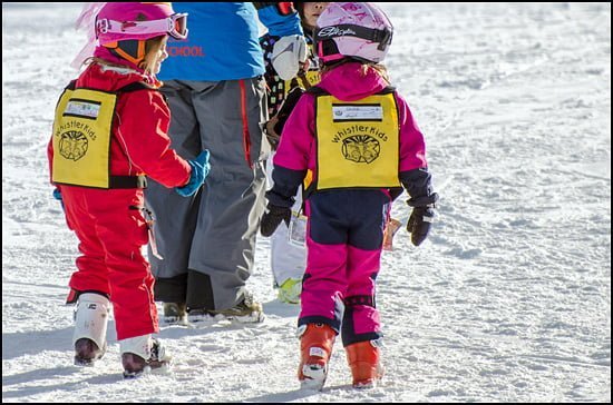 Whistler kids enjoying a ski lesson at Whistler Blackcomb Mountain. (Julia Pelish/Vacay.ca)