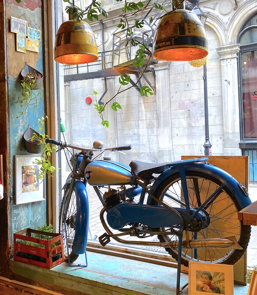 Old Montreal_bike in window_photo by Antonia Eckley