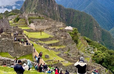 machu picchu people looking at view