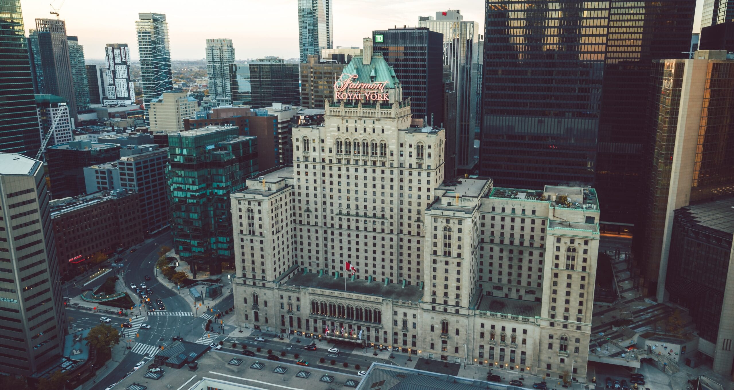 royal york aerial view toronto